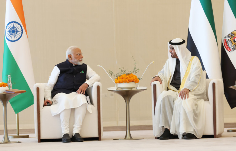 PM attends the India UAE delegation level talks with the President of the United Arab Emirates Sheikh Mohammed bin Zayed Al Nahyan at Abu Dhabi in United Arab Emirates UAE on February 13 2024